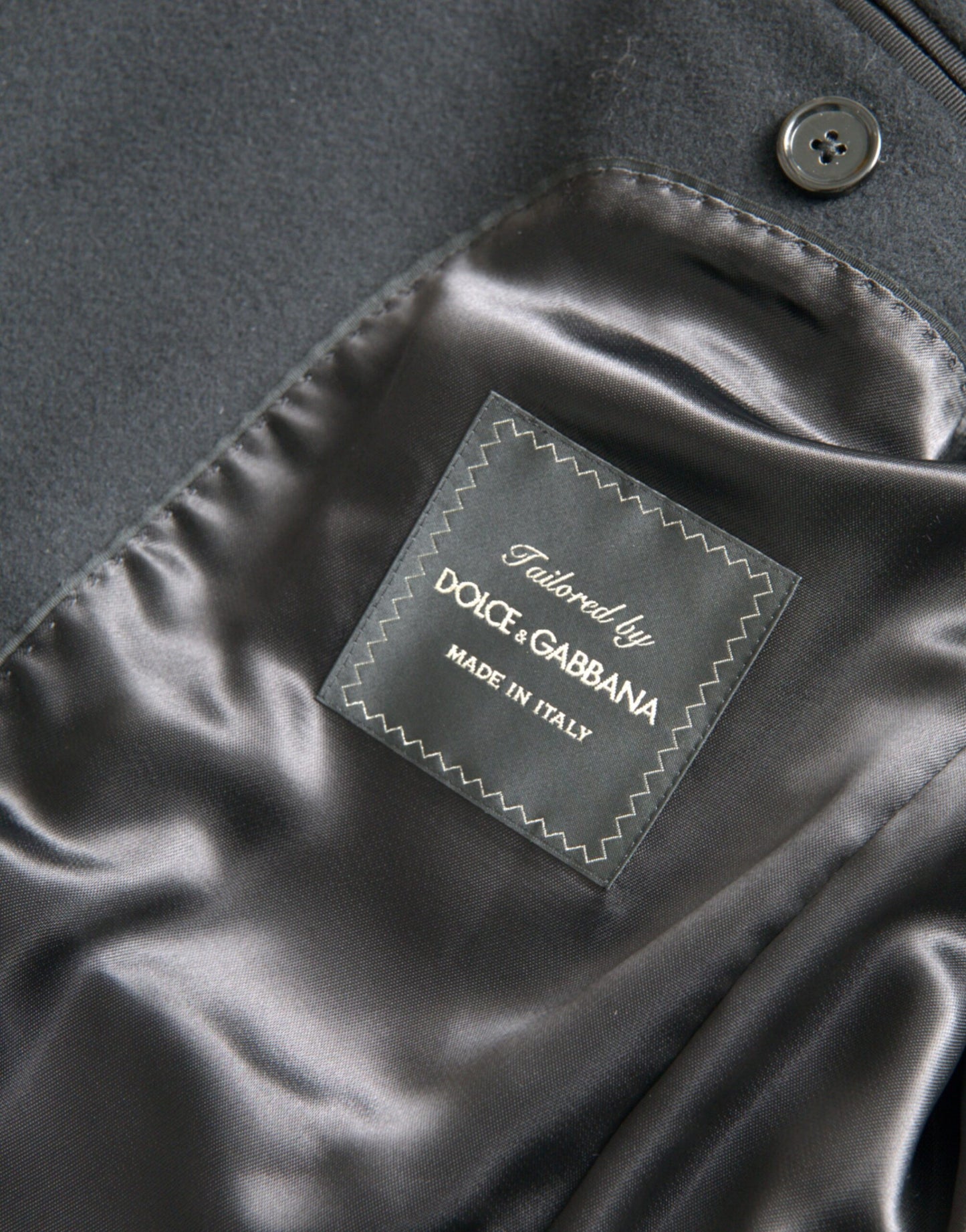 Trench-coat noir à boutonnage simple Dolce & Gabbana