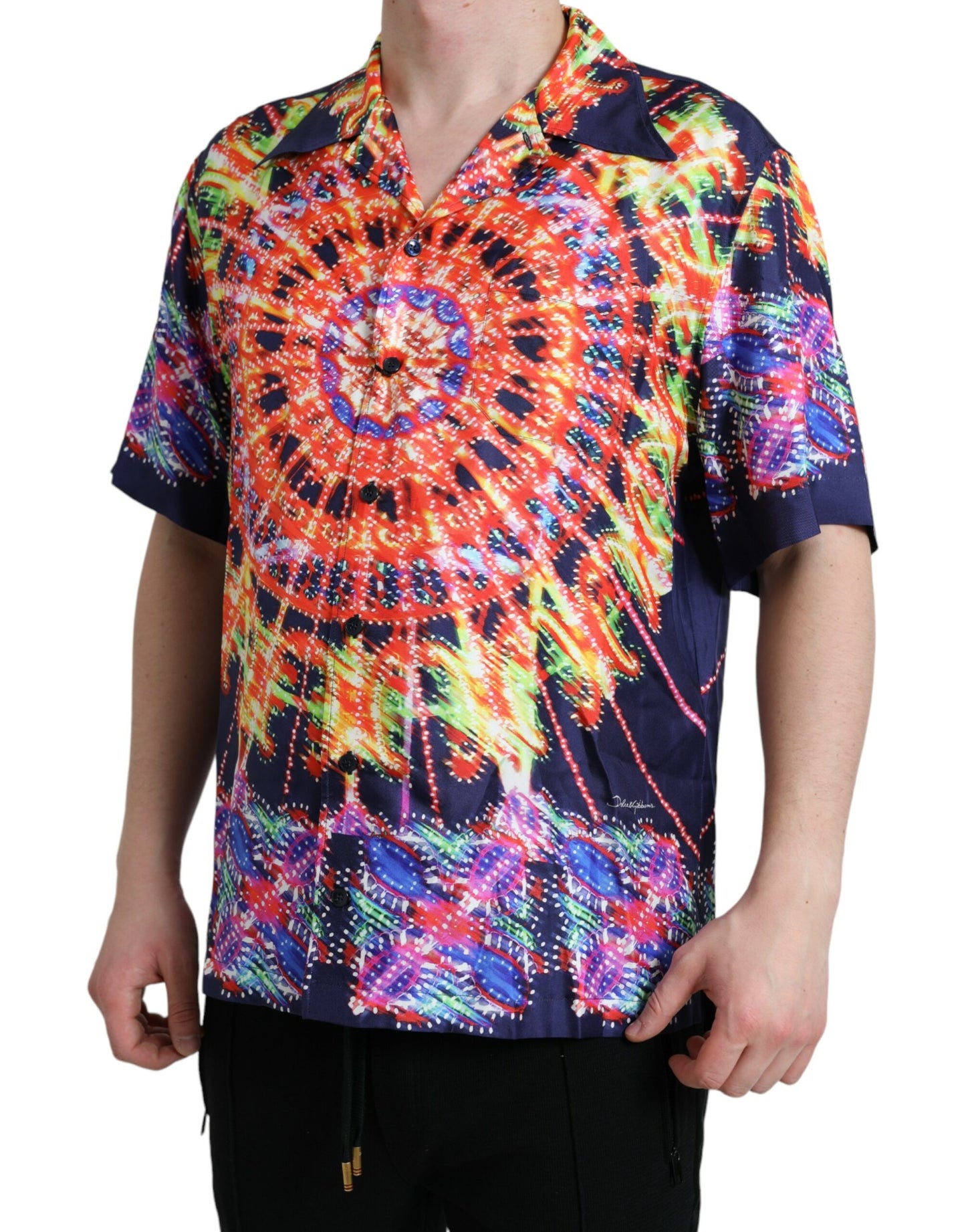 Dolce & Gabbana Multicolor Luminarie Silk Casual Shirt by Dolce & Gabbana