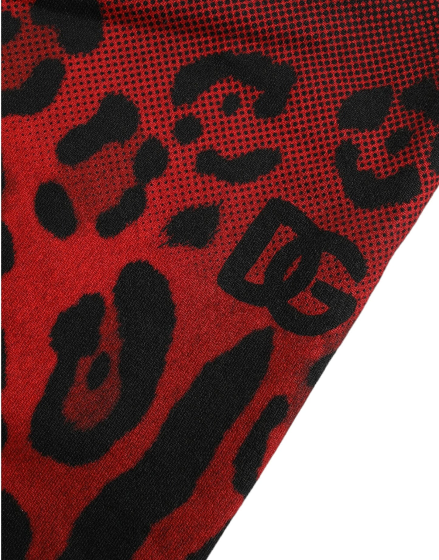 Bermuda en coton à imprimé léopard rouge Dolce & Gabbana