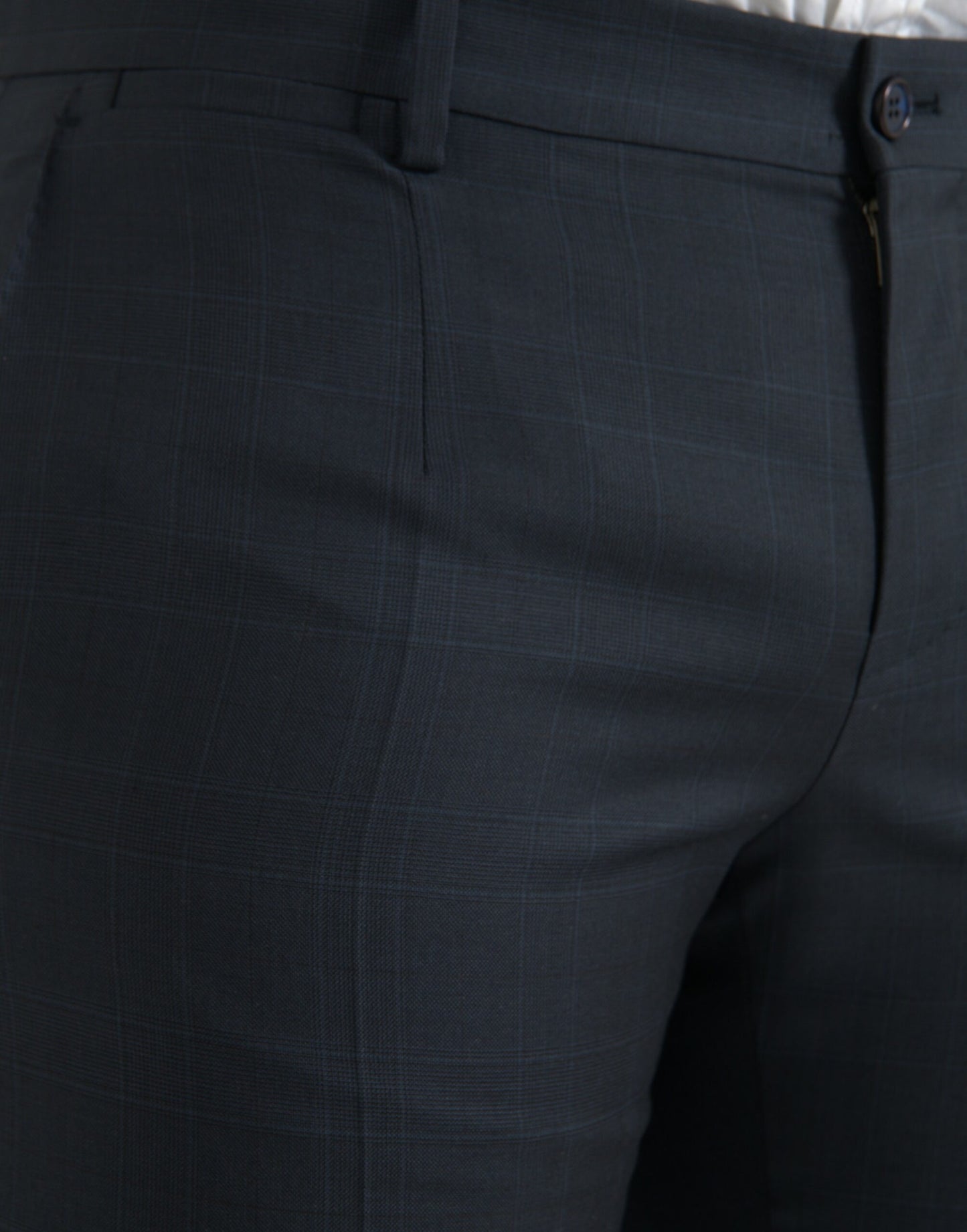 Dolce & Gabbana Blue Wool Men Skinny Dress Pants by Dolce & Gabbana