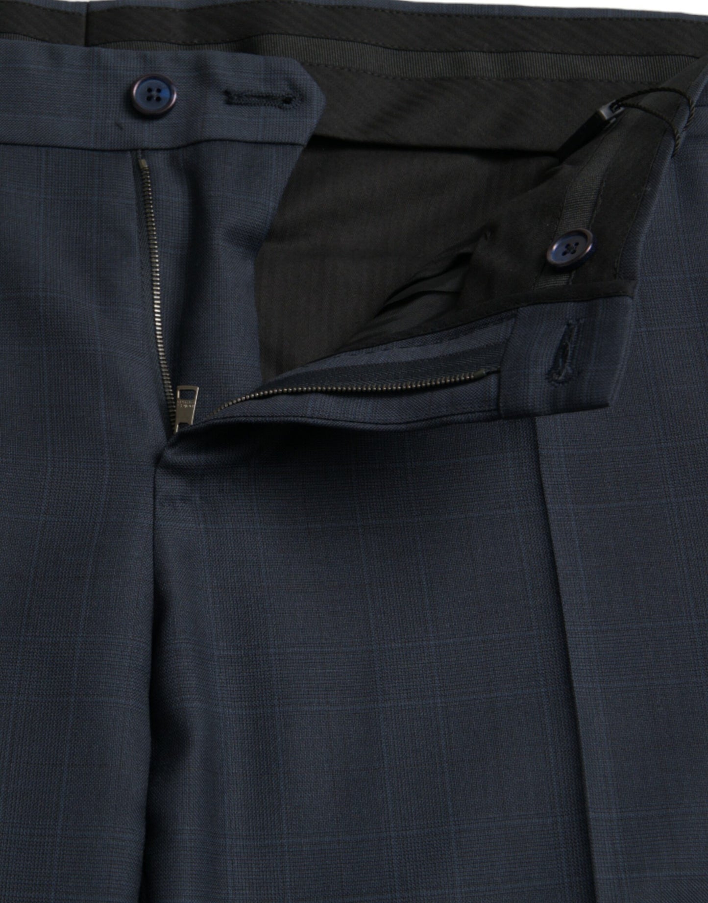 Dolce & Gabbana Blue Wool Men Skinny Dress Pants by Dolce & Gabbana