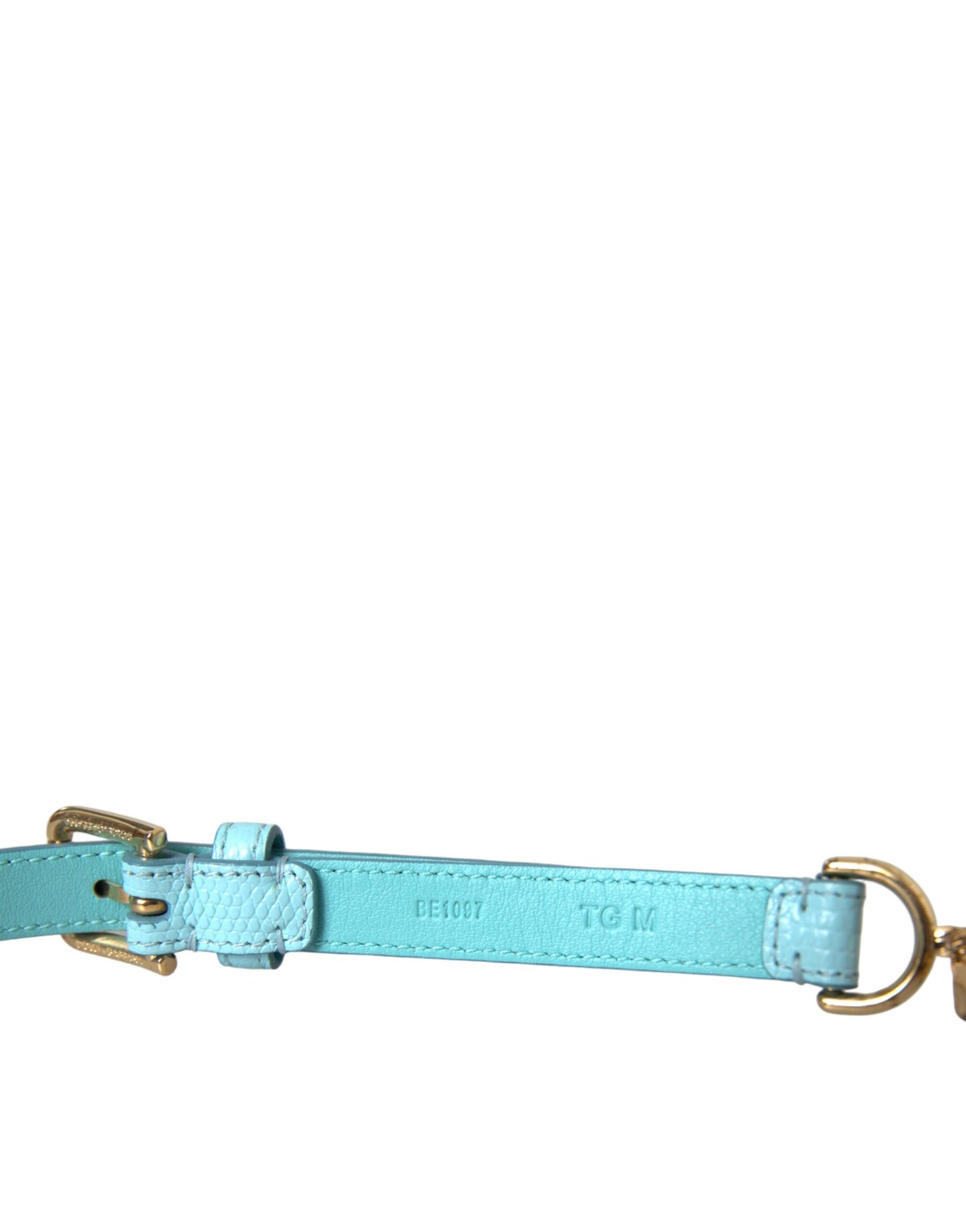 Ceinture Dolce & Gabbana en cuir bleu clair avec chaîne en cristal