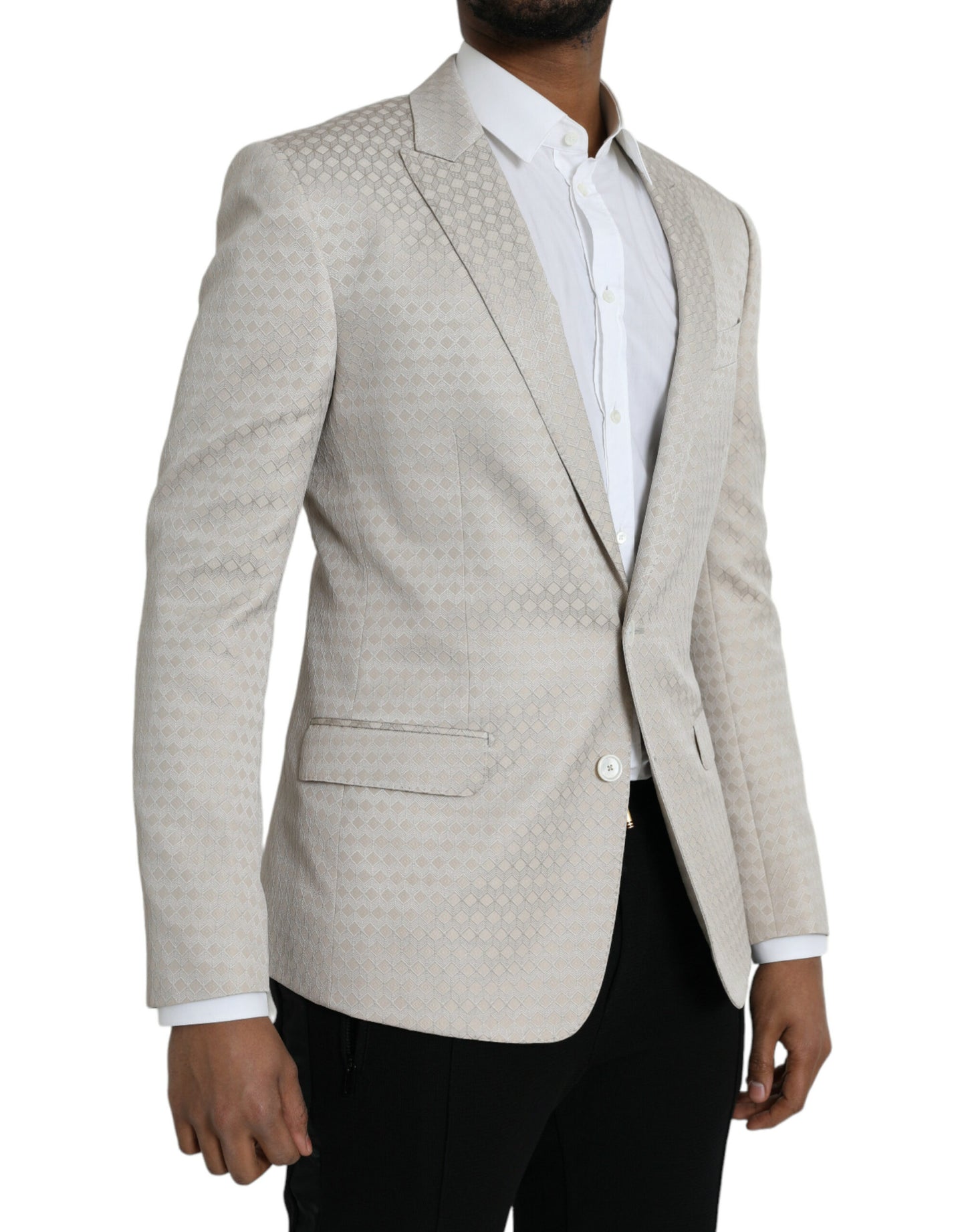 Blazer manteau simple boutonnage beige MARTINI de Dolce & Gabbana