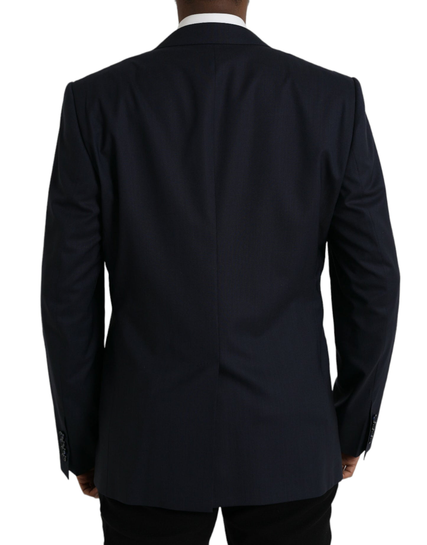 Blazer simple boutonnage en laine bleu foncé Dolce & Gabbana