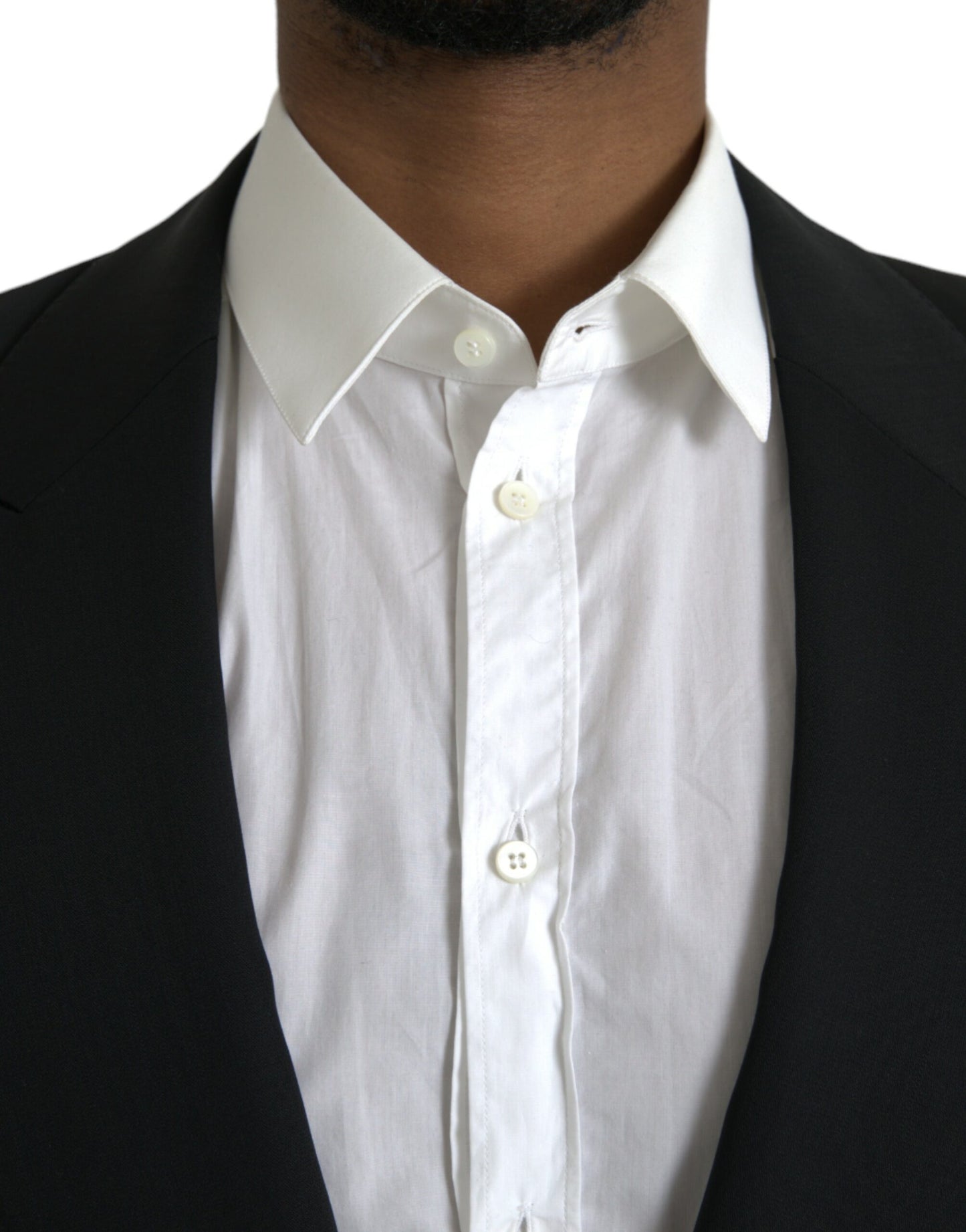 Blazer à simple boutonnage en laine noire Dolce & Gabbana