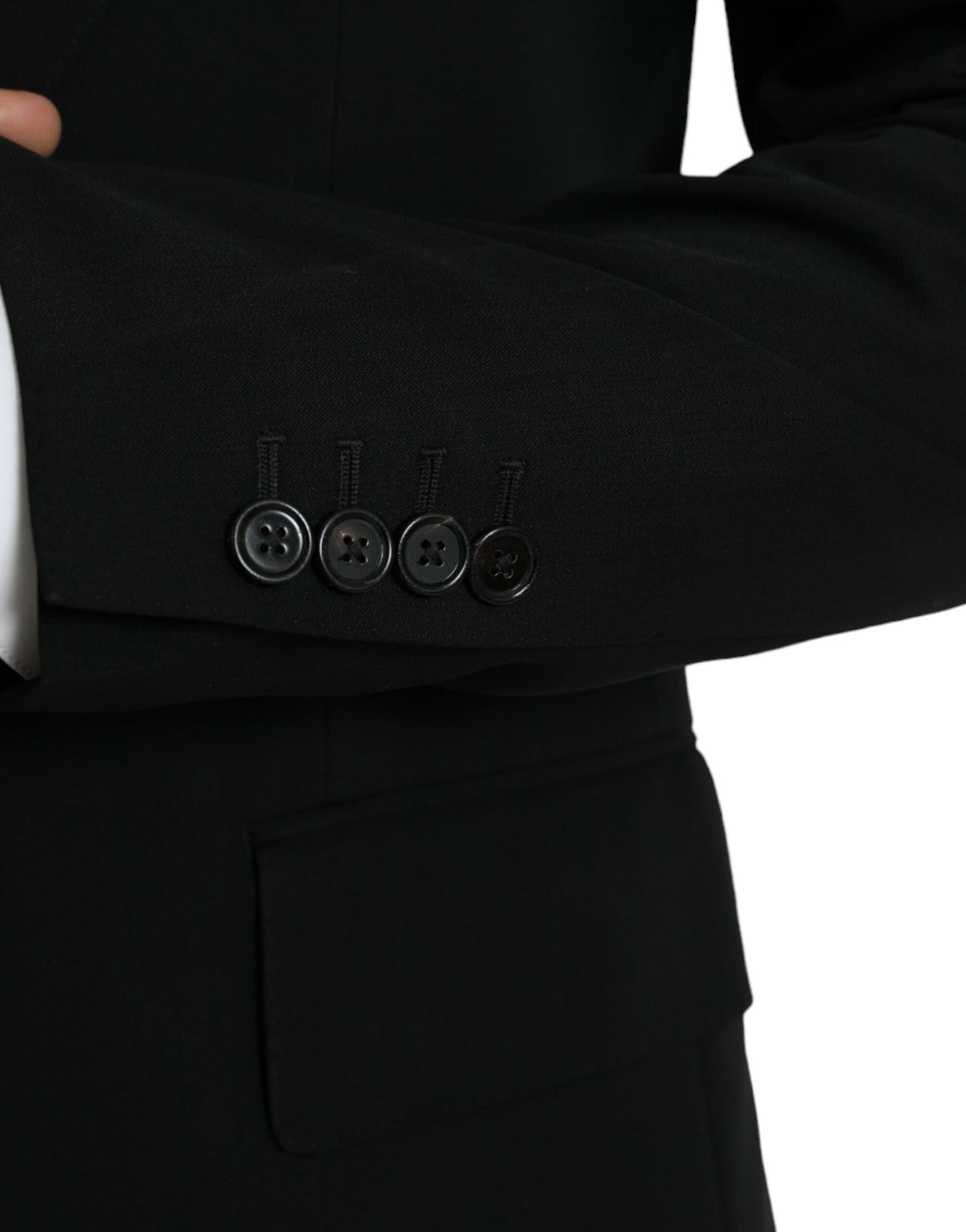 Blazer à simple boutonnage en laine noire Dolce & Gabbana