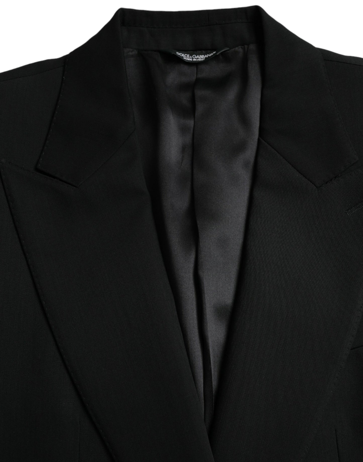 Blazer à simple boutonnage en laine noire Dolce & Gabbana