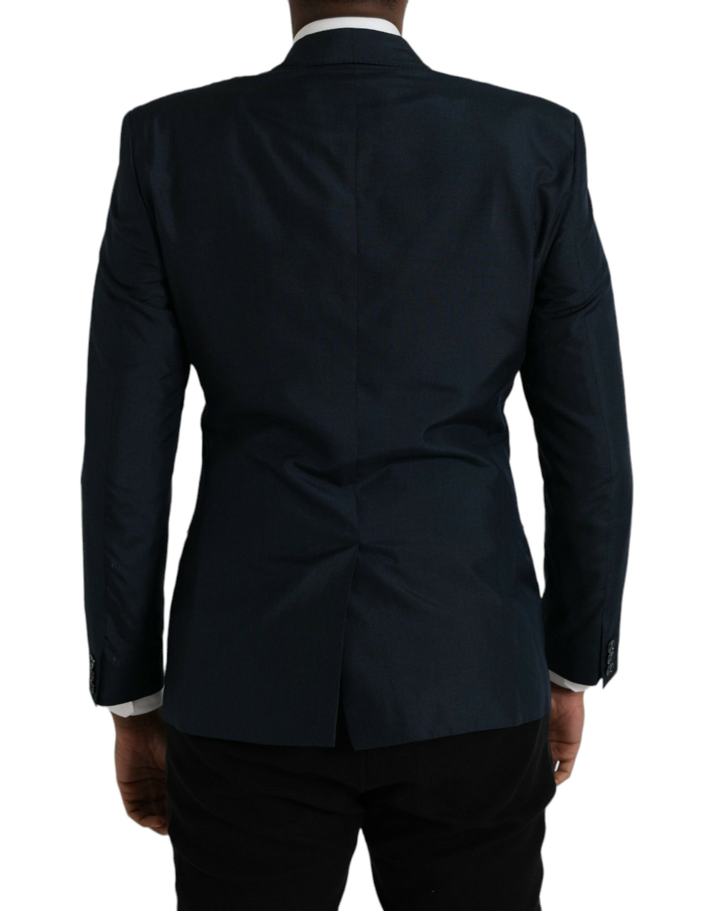 Blazer croisé simple boutonnage Dolce & Gabbana bleu doré