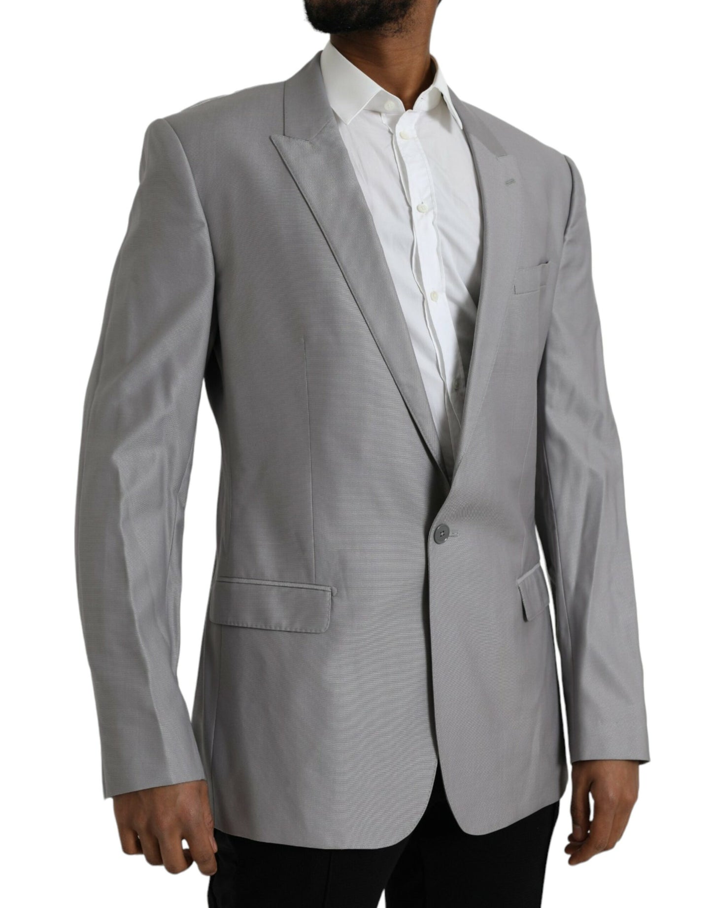Blazer simple boutonnage en laine grise Dolce & Gabbana