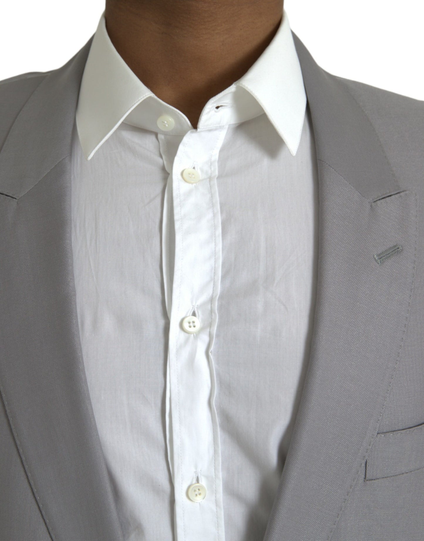 Blazer simple boutonnage en laine grise Dolce & Gabbana