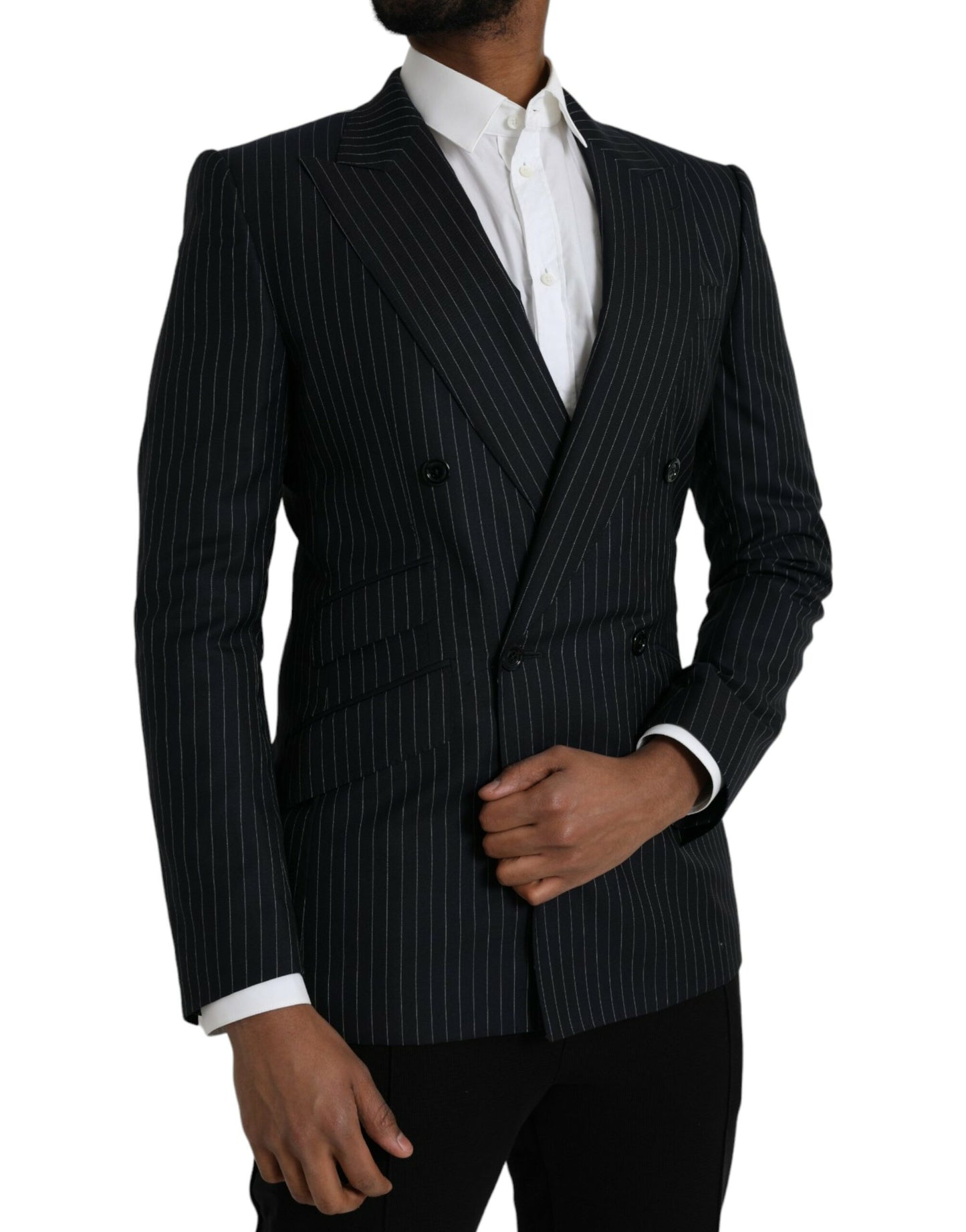 Blazer croisé Dolce & Gabbana à rayures noires SICILIA