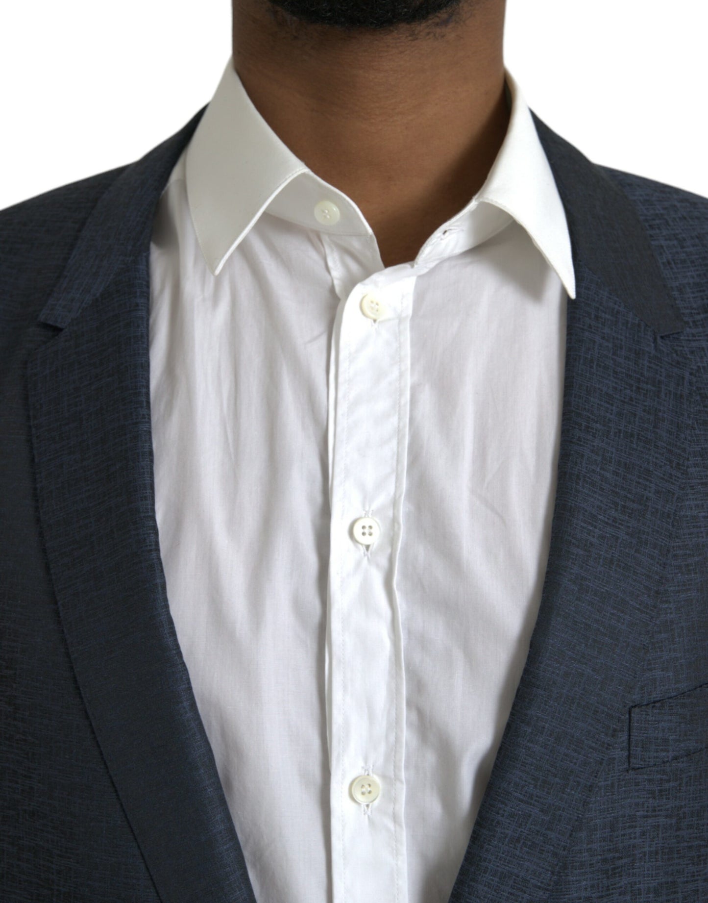 Blazer simple boutonnage en laine bleue Dolce & Gabbana