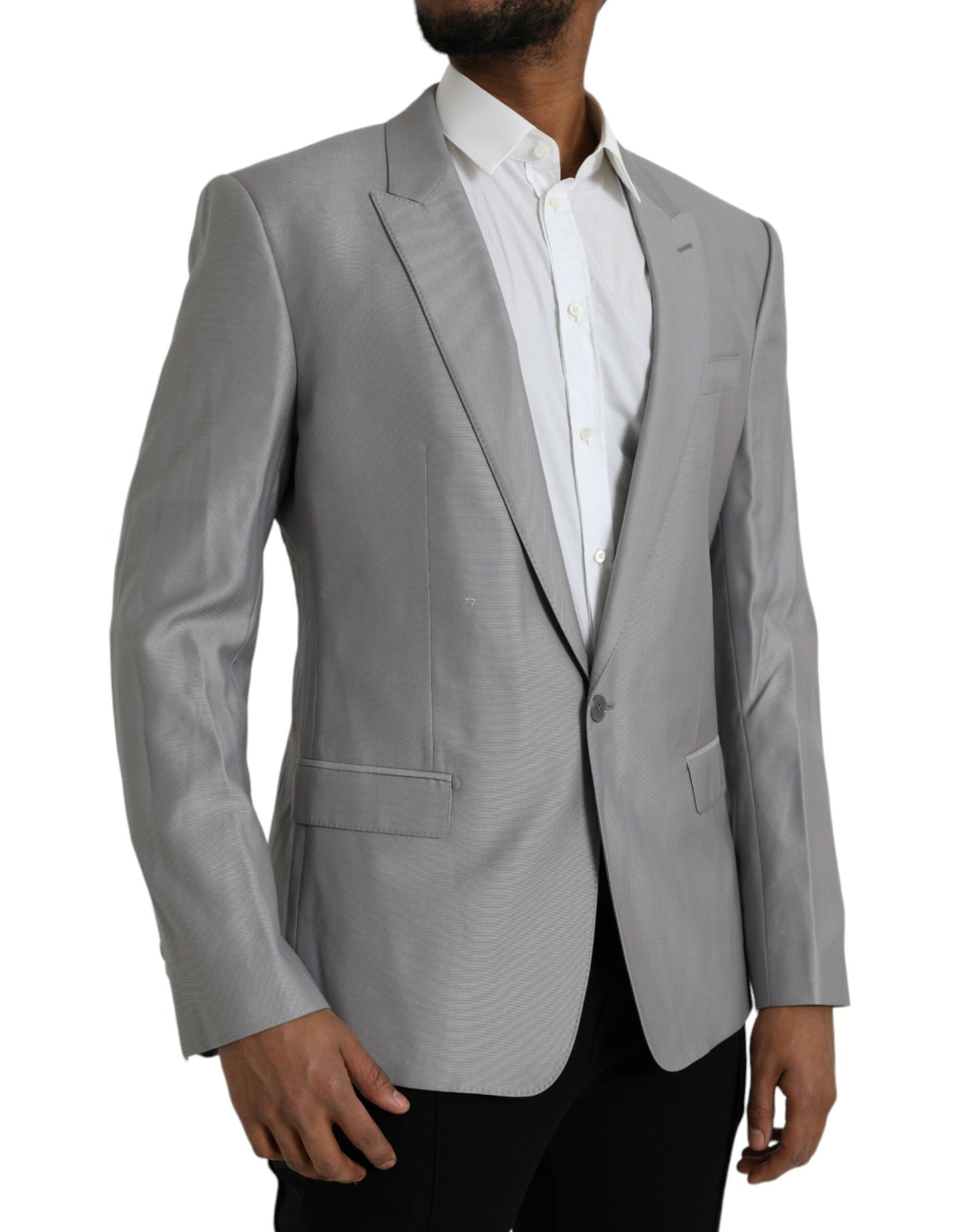 Blazer simple boutonnage en laine grise Dolce & Gabbana