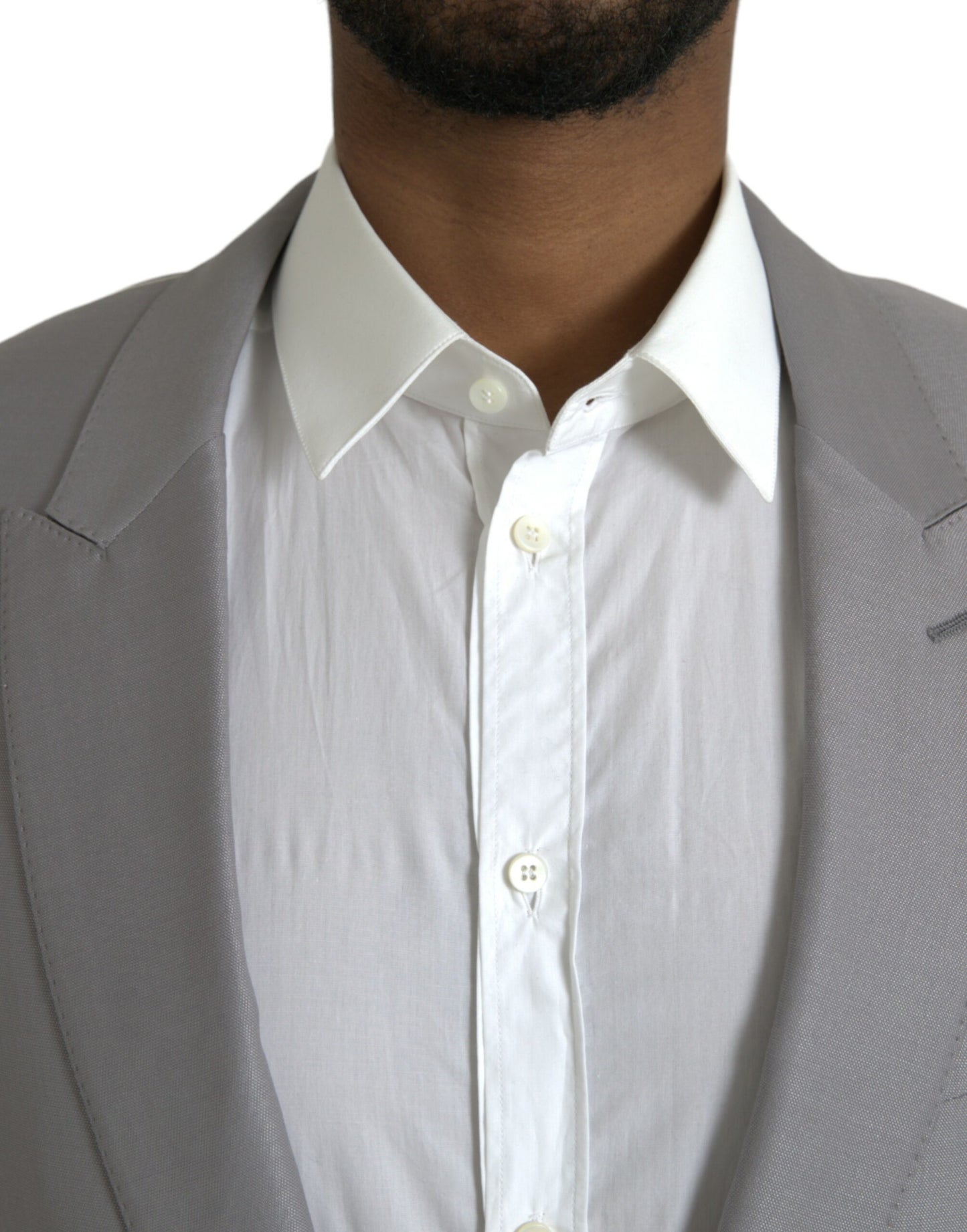Blazer simple boutonnage en laine grise Dolce & Gabbana