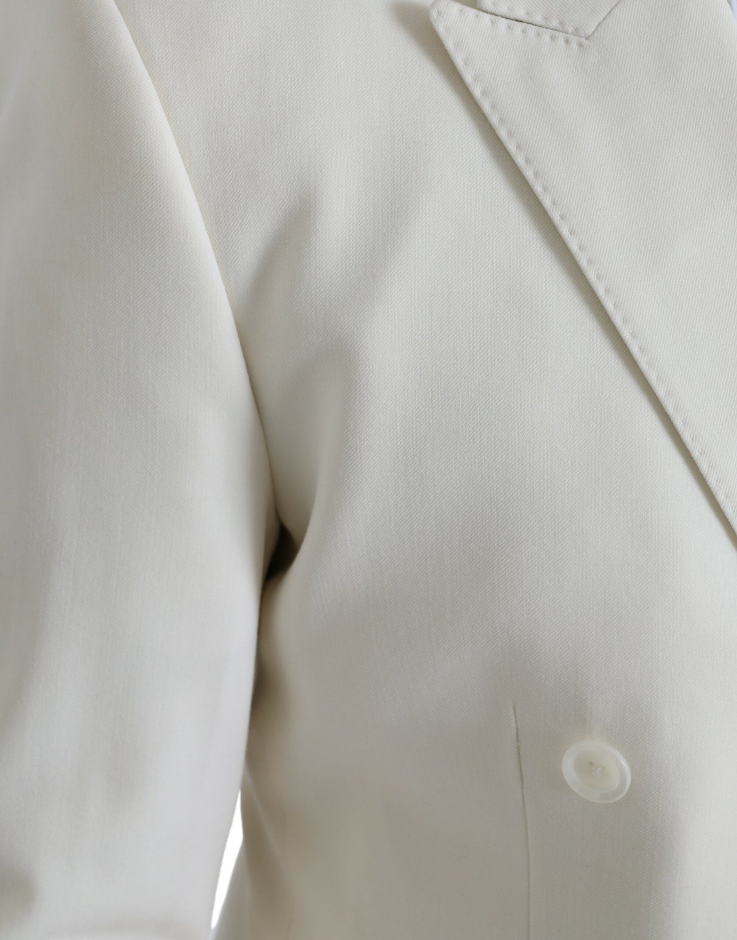 Blazer croisé MARTINI en laine blanche Dolce & Gabbana