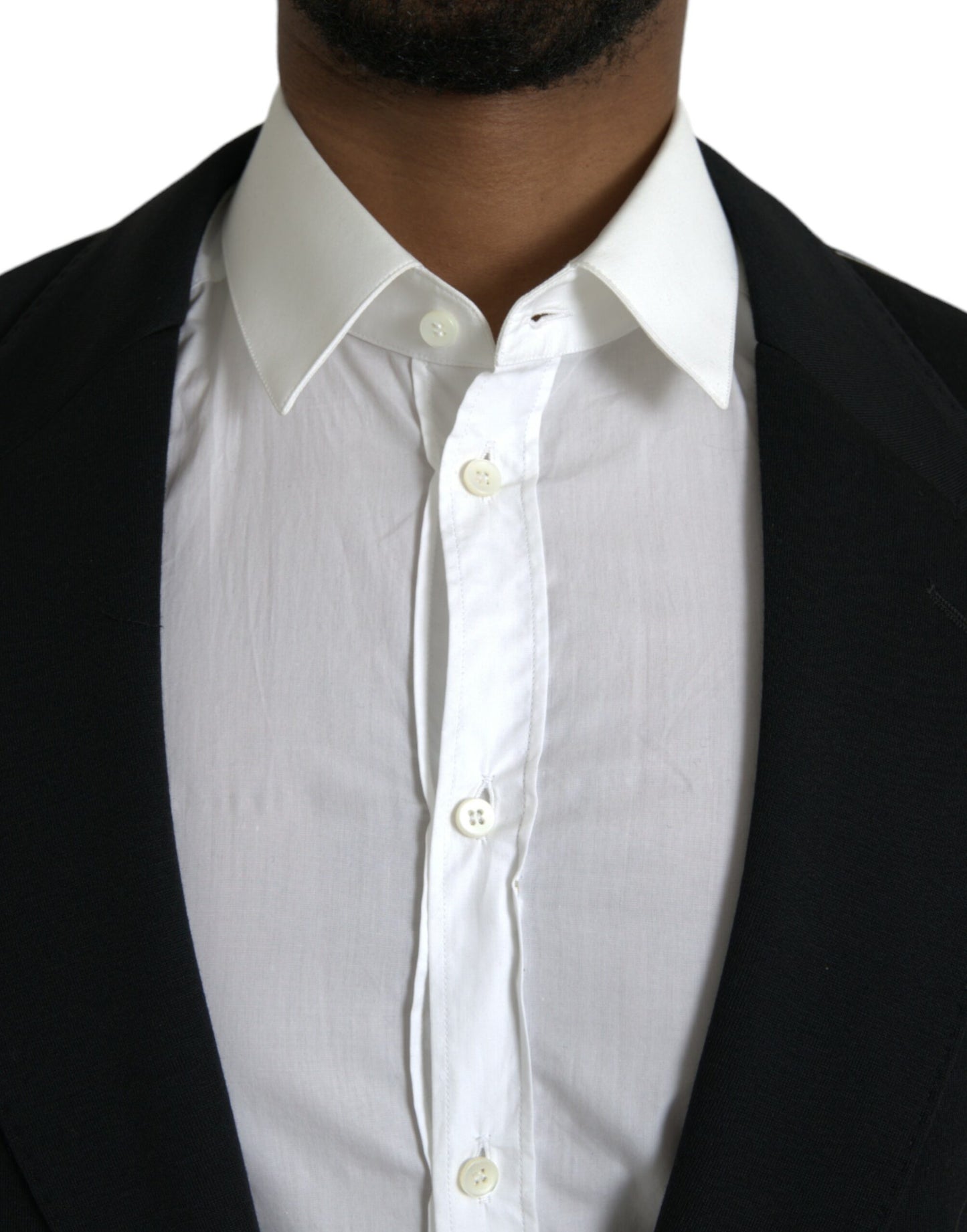 Blazer simple boutonnage en laine noire Dolce & Gabbana