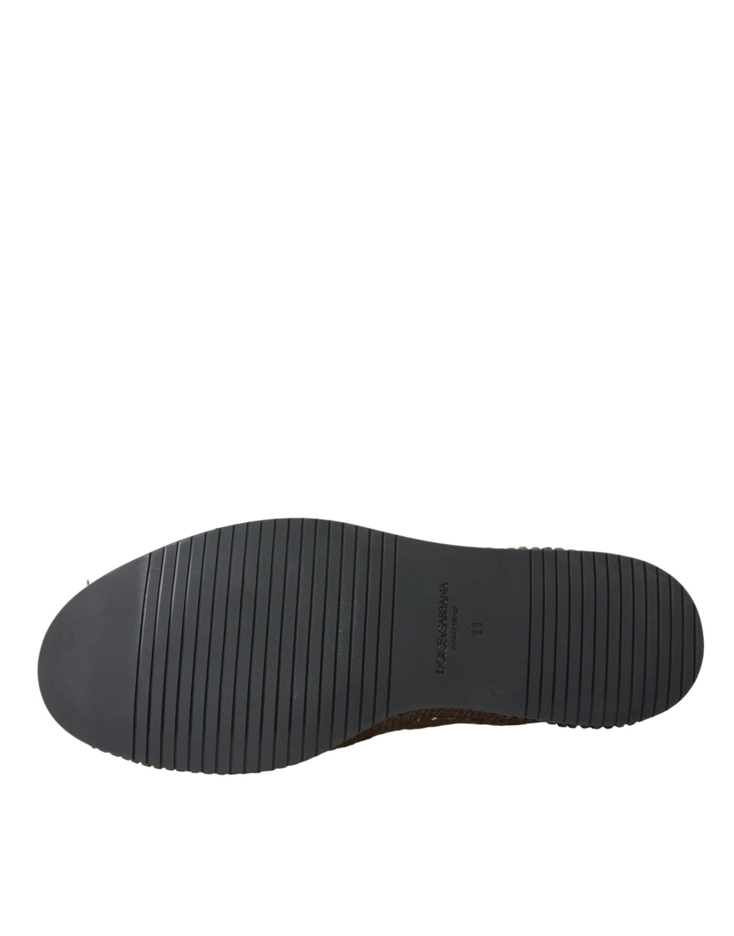 Mocassins en cuir tressé marron Dolce & Gabbana, chaussures décontractées