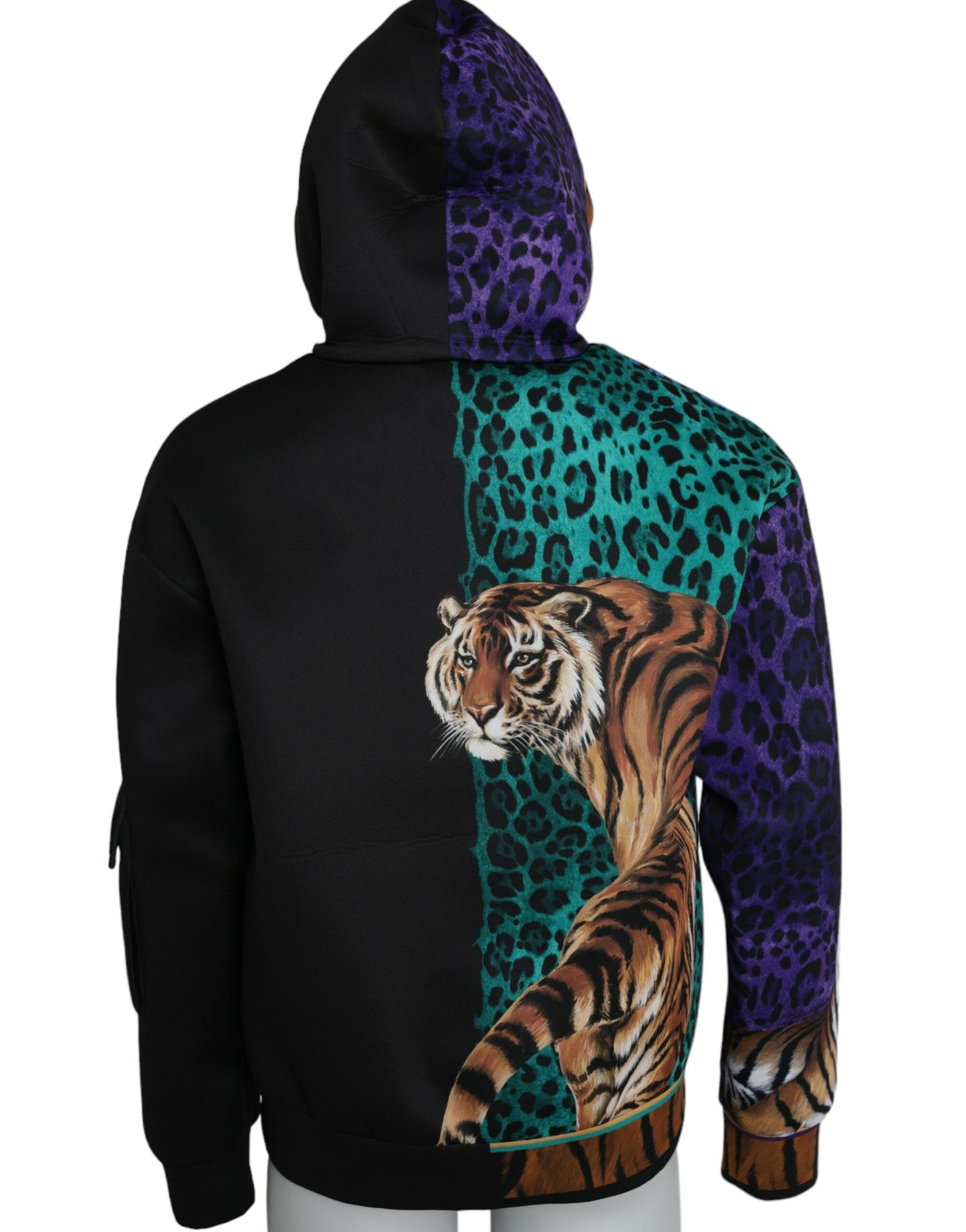 Dolce & Gabbana Multicolor Tiger Hooded Sweatshirt Sweater by Dolce & Gabbana