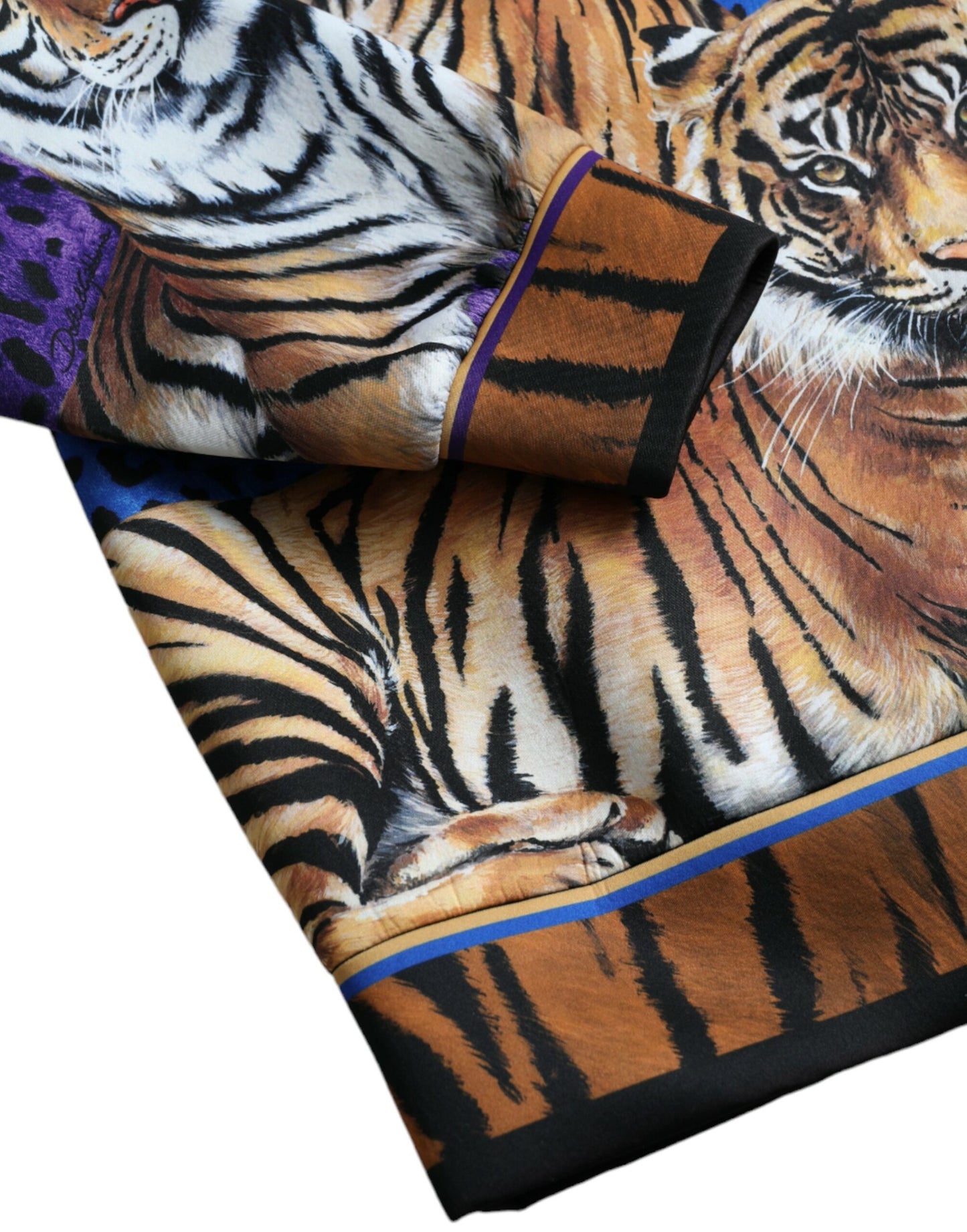 Dolce & Gabbana Multicolor Tiger Hooded Sweatshirt Sweater by Dolce & Gabbana