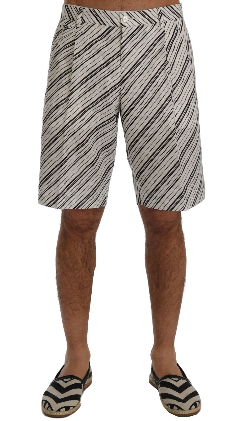 Short élégant en coton et lin à rayures Dolce & Gabbana