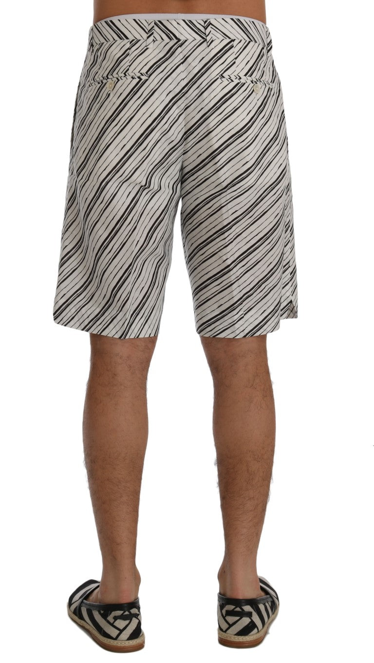 Short élégant en coton et lin à rayures Dolce & Gabbana