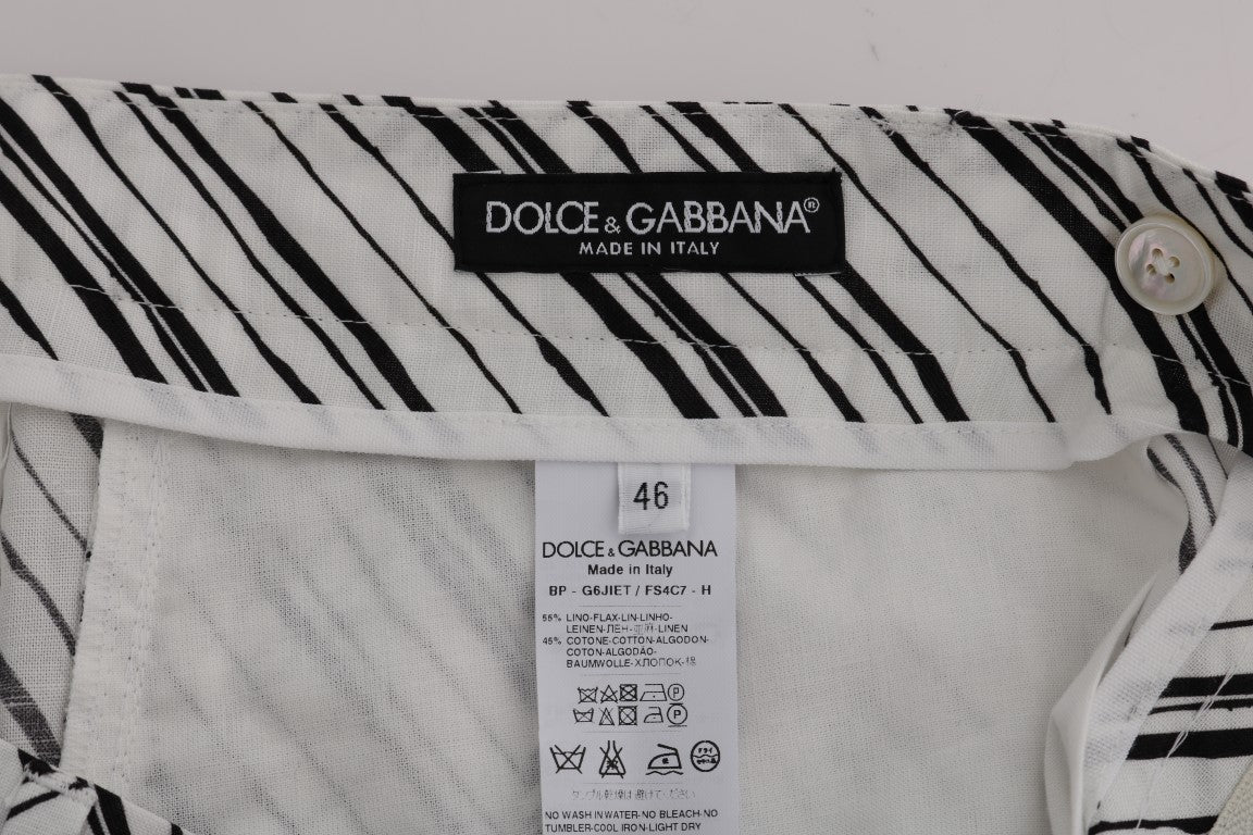 Short élégant en coton et lin à rayures Dolce & Gabbana