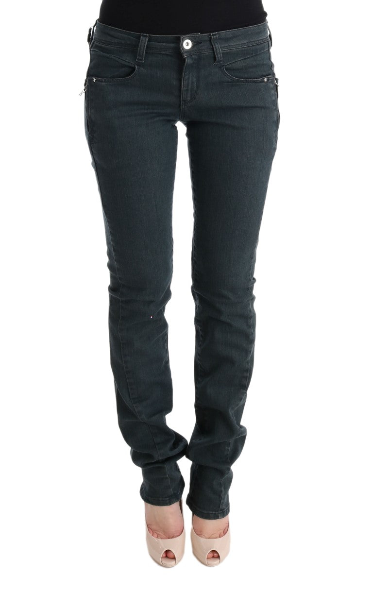 Costume National Gray Cotton Super Slim Denim Jeans