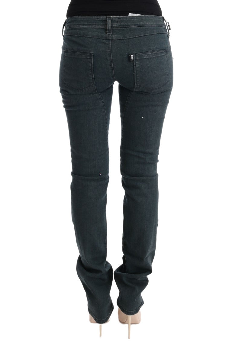 Costume National Gray Cotton Super Slim Denim Jeans