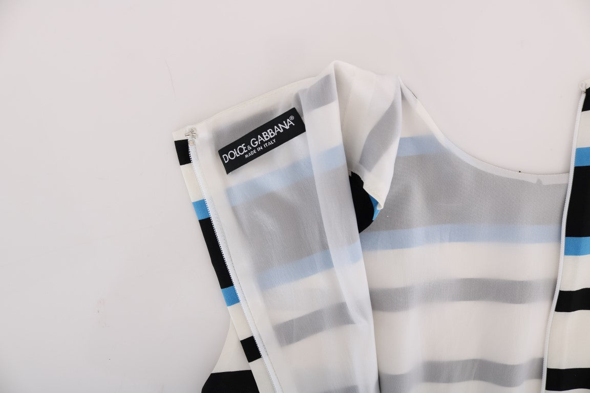 Robe droite élégante sans manches en soie rayée Dolce & Gabbana