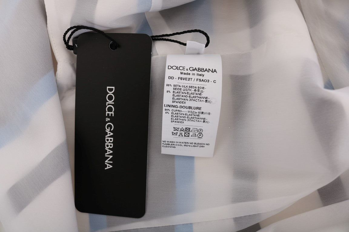 Robe droite élégante sans manches en soie rayée Dolce & Gabbana