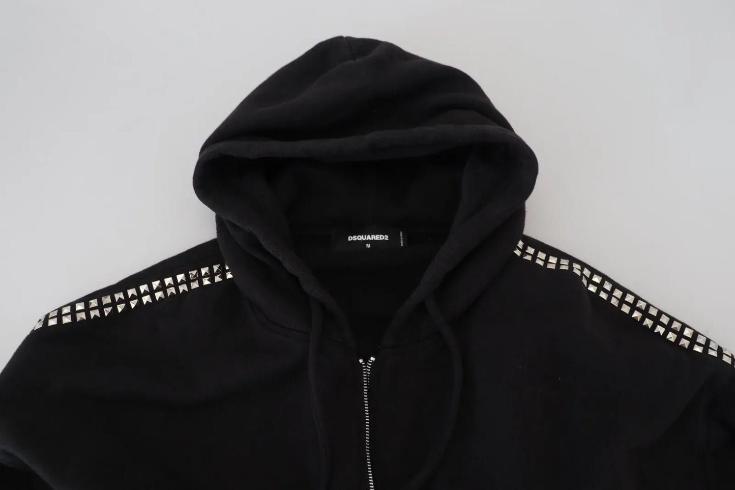 Dsquared² Black Embellished Full Zip Hooded Sweater by Dsquared²