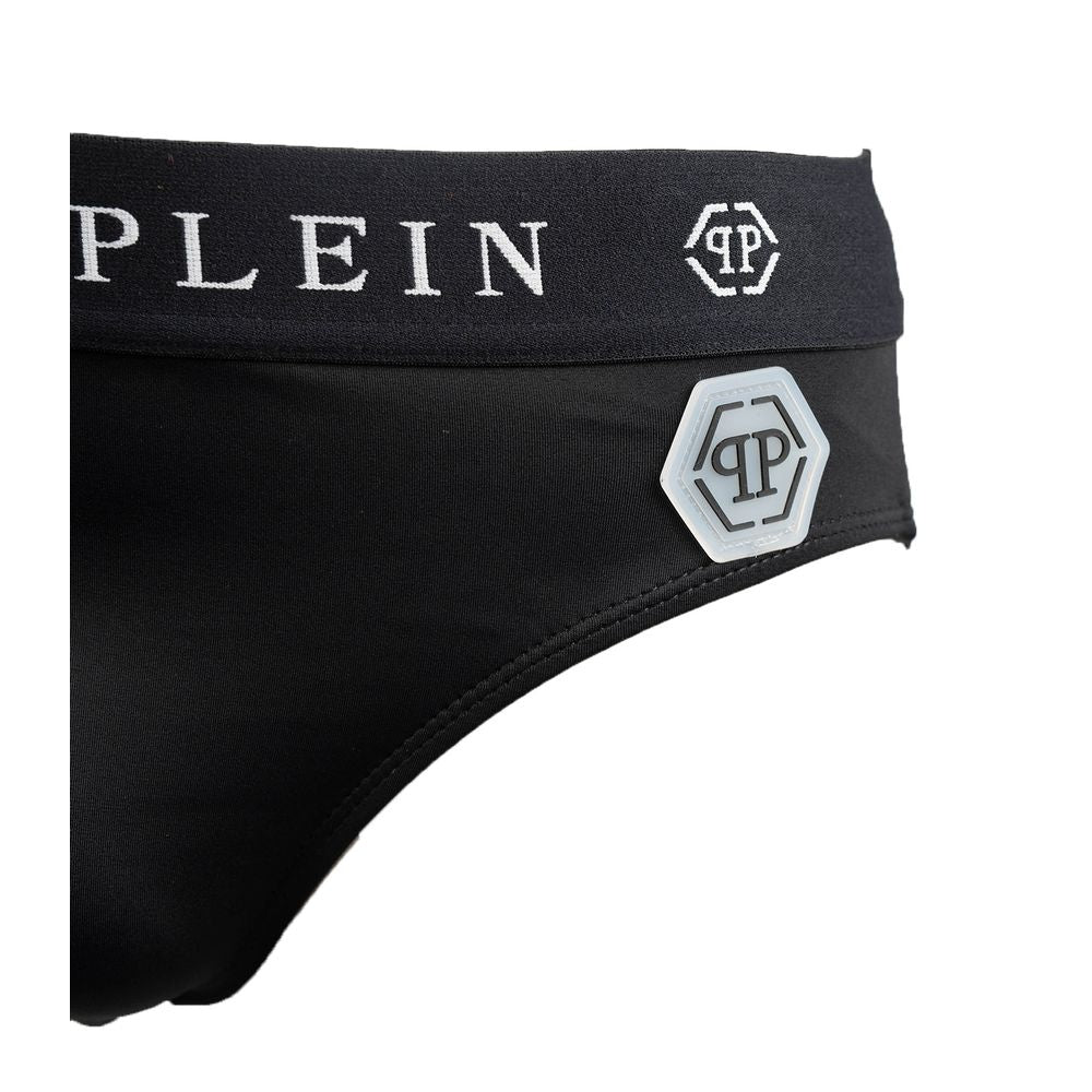 Slip de bain Philipp Plein en polyamide noir pour homme