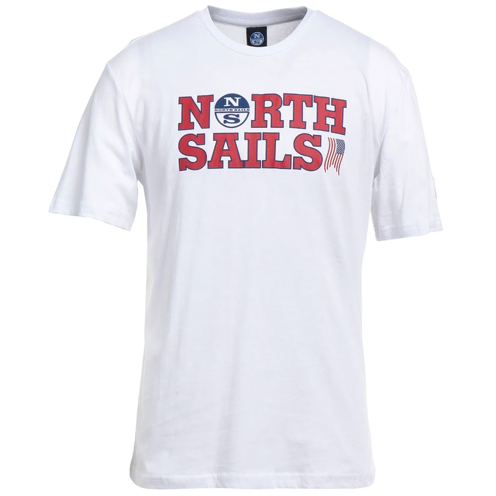 North Sails Elegant White Cotton Logo Tee by North Sails