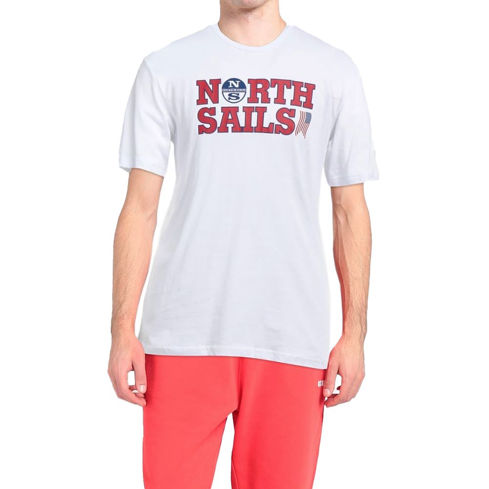 North Sails Elegant White Cotton Logo Tee by North Sails