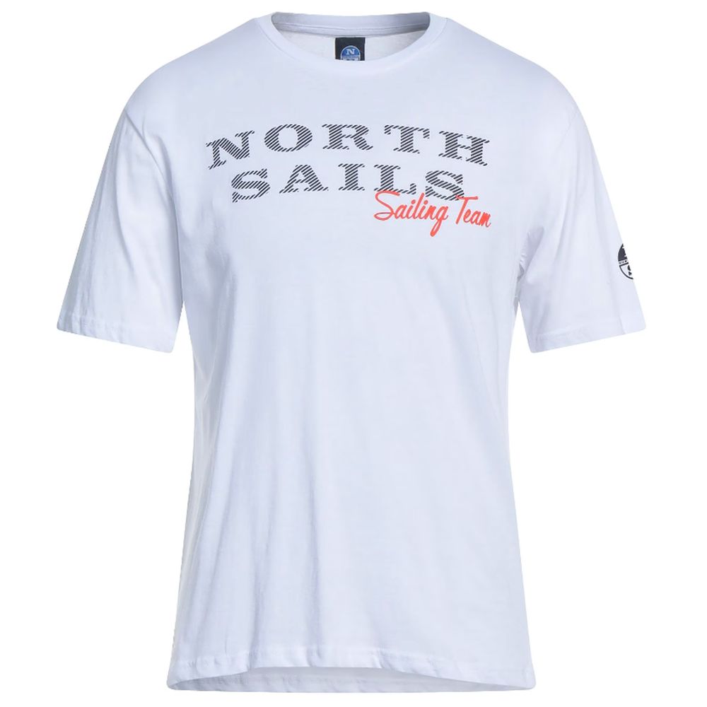 North Sails Pristine White Rubber Logo Tee by North Sails