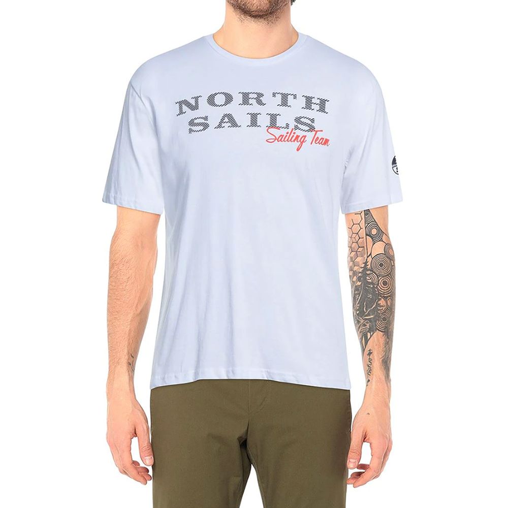 North Sails Pristine White Rubber Logo Tee by North Sails