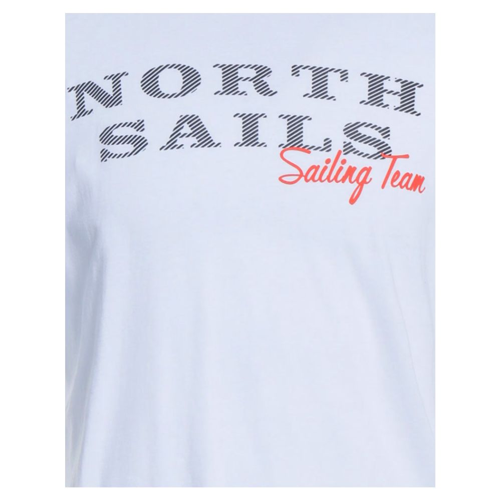 North Sails Pristine White Rubber Logo Tee by North Sails