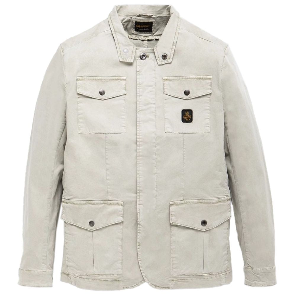 Veste élégante en coton beige à quatre poches Refrigiwear