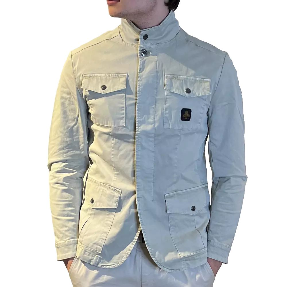 Veste élégante en coton beige à quatre poches Refrigiwear