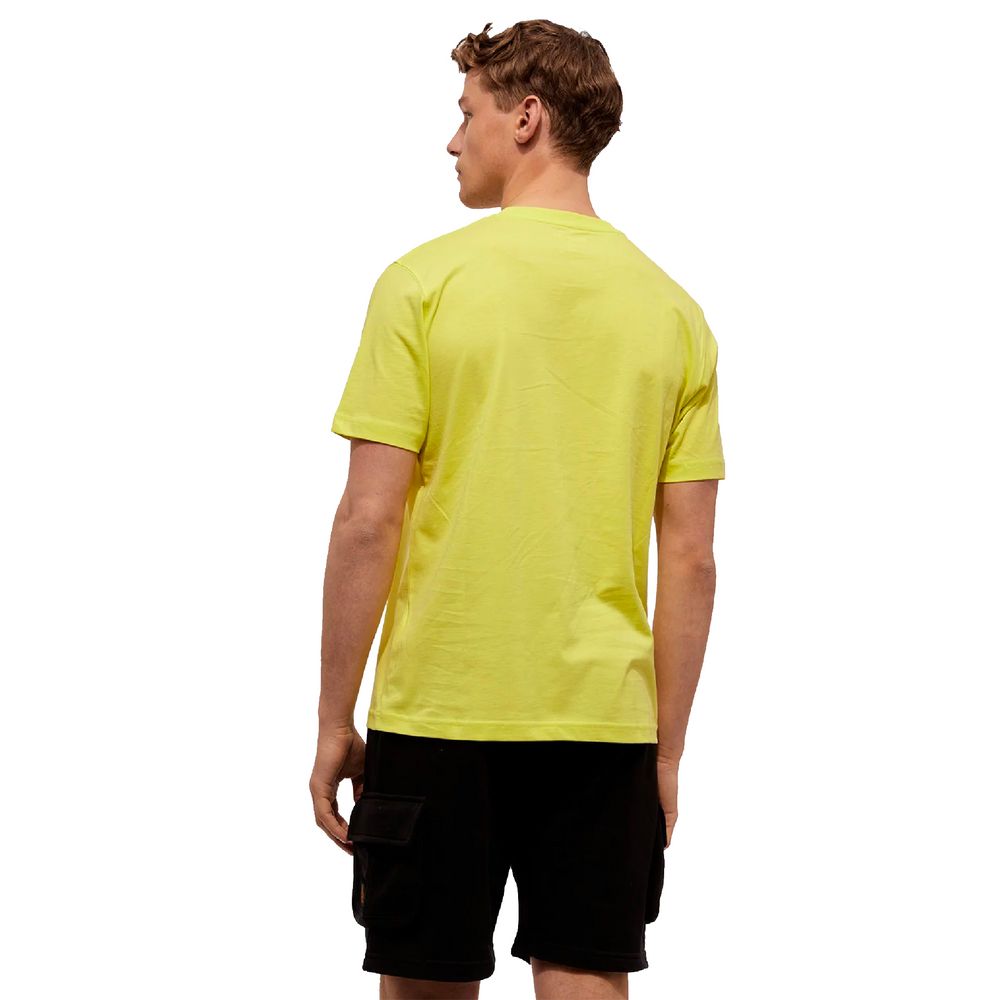 T-shirt en coton jaune avec logo en relief Refrigiwear