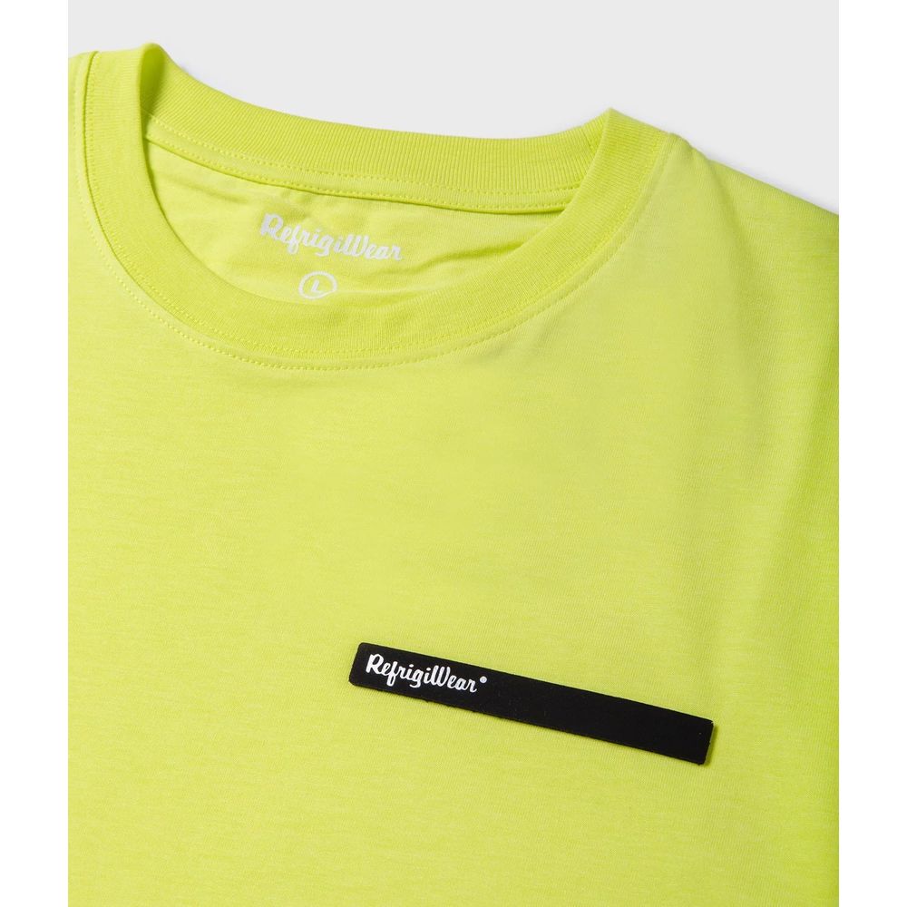 T-shirt en coton jaune avec logo en relief Refrigiwear