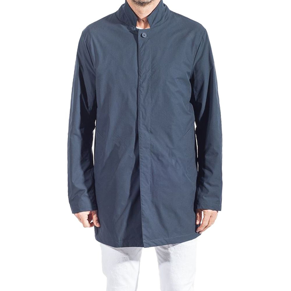 Trench-coat bleu en polyester recyclé People Of Shibuya pour homme