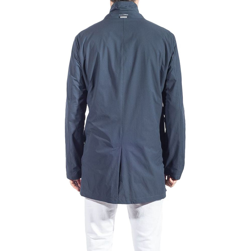 Trench-coat bleu en polyester recyclé People Of Shibuya pour homme