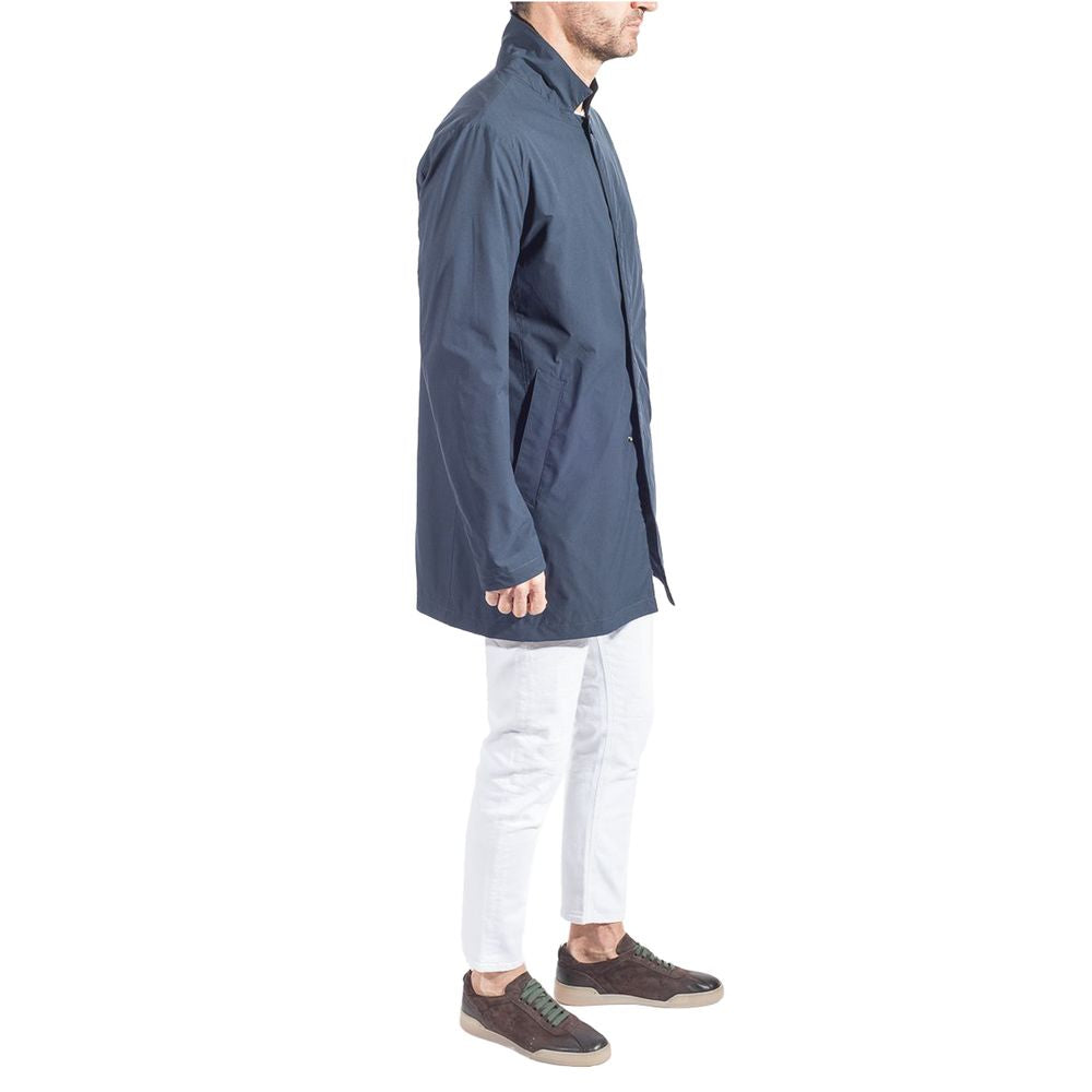 Trench-coat bleu en polyester recyclé People Of Shibuya pour homme