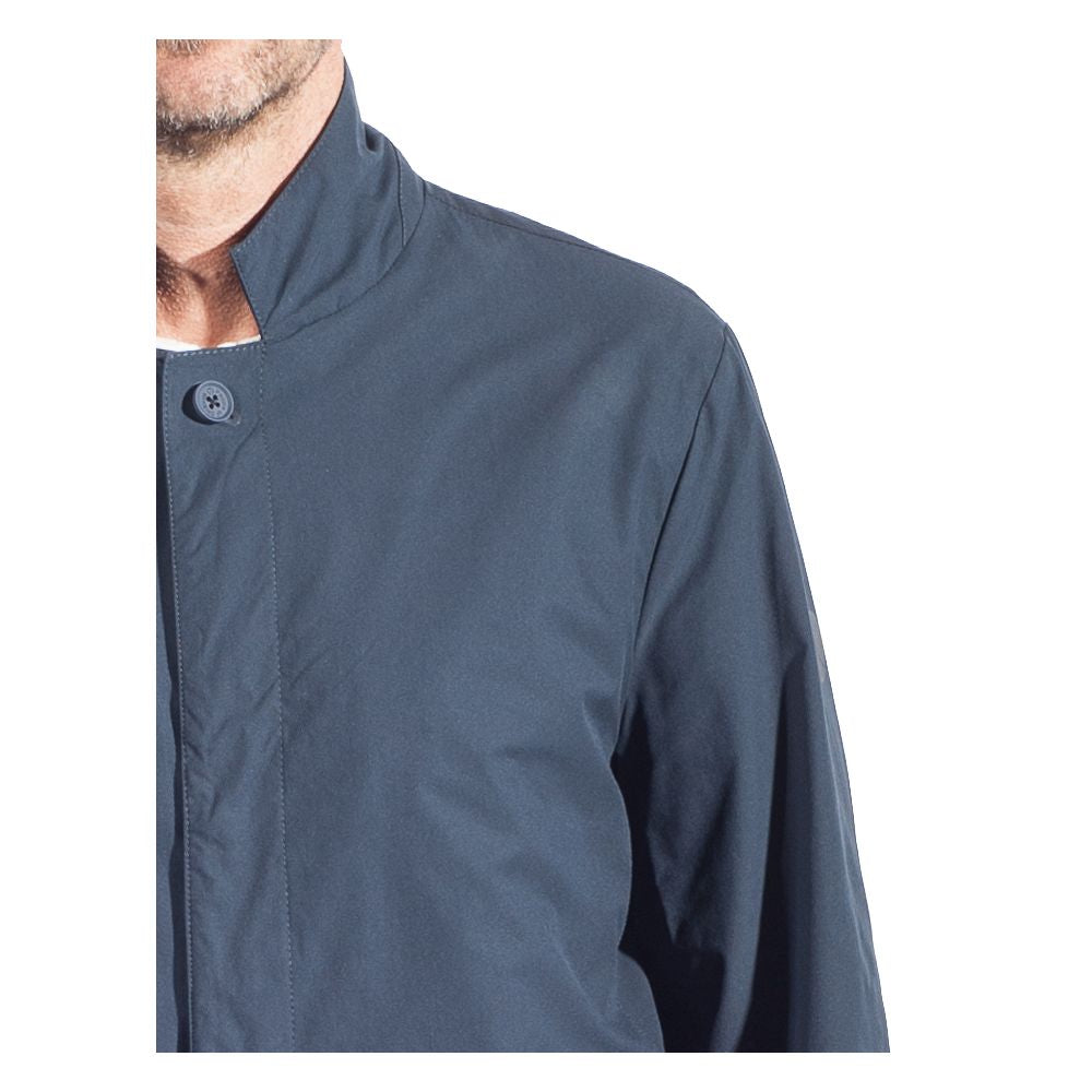 Trench-coat bleu en polyester recyclé People Of Shibuya pour homme