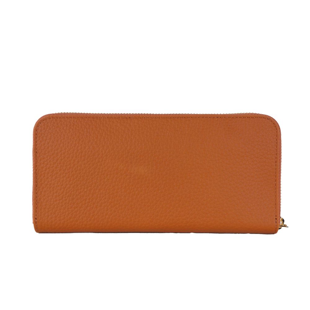Baldinini Trend Elegant Orange Leather Wallet with Zipper by Baldinini Trend
