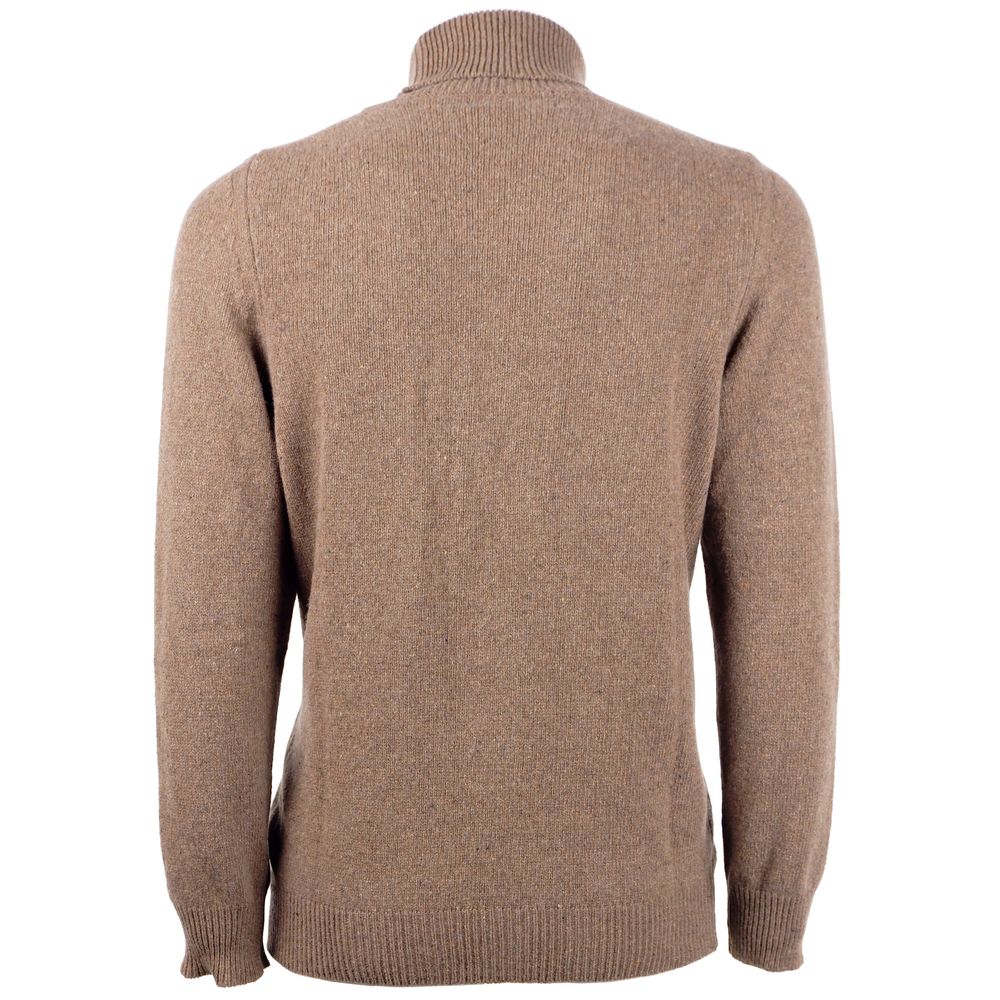 Emilio Romanelli Brown Cashmere Men Sweater by Emilio Romanelli