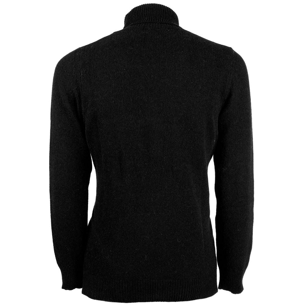 Emilio Romanelli Black Cashmere Men Sweater by Emilio Romanelli