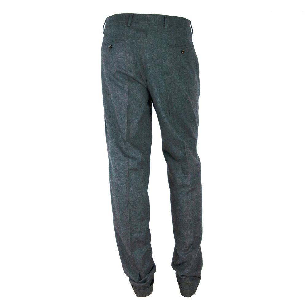 Pantalon d'hiver gris élégamment taillé fabriqué en Italie