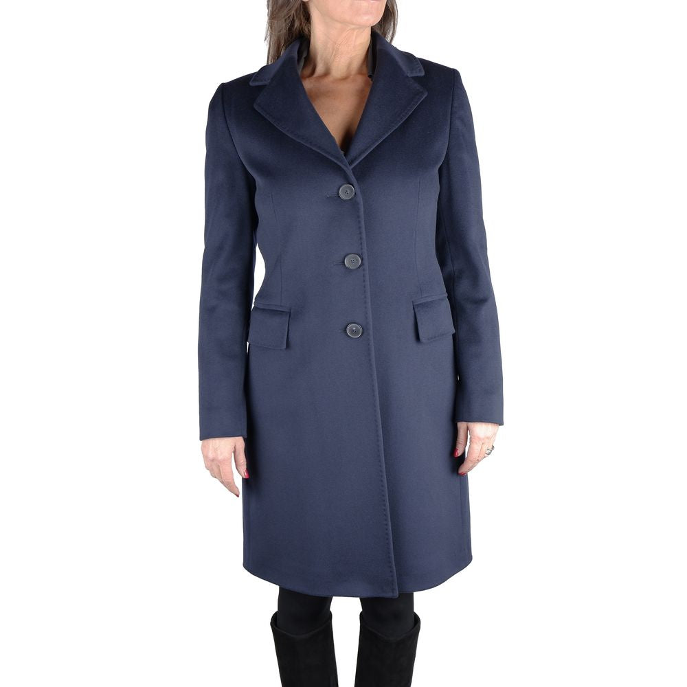 Manteau en laine bleue pour femme fabriqué en Italie